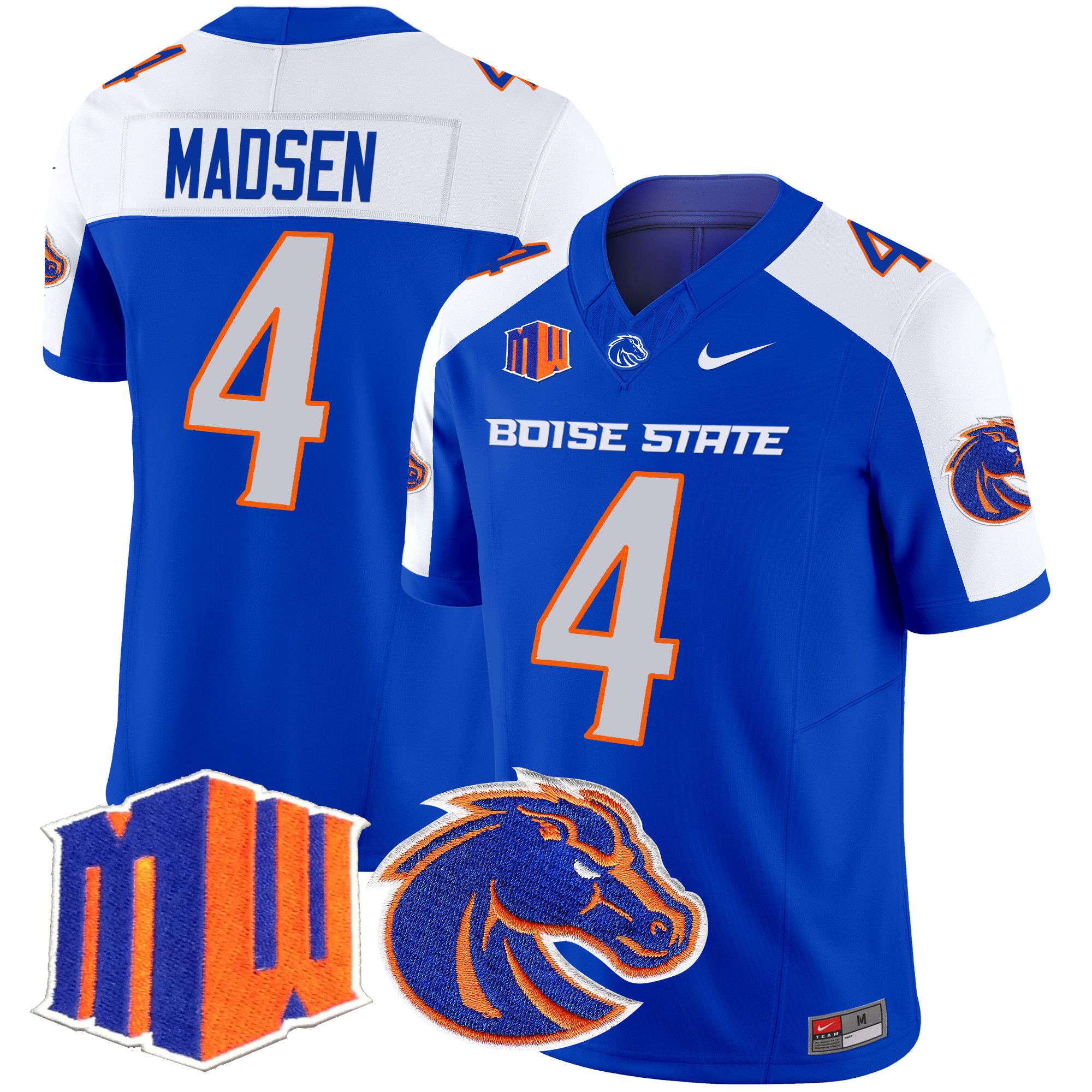 Men Boise State Broncos #4 Madsen Blue Nike 2024 Vapor Limited NCAA Jersey->more ncaa teams->NCAA Jersey